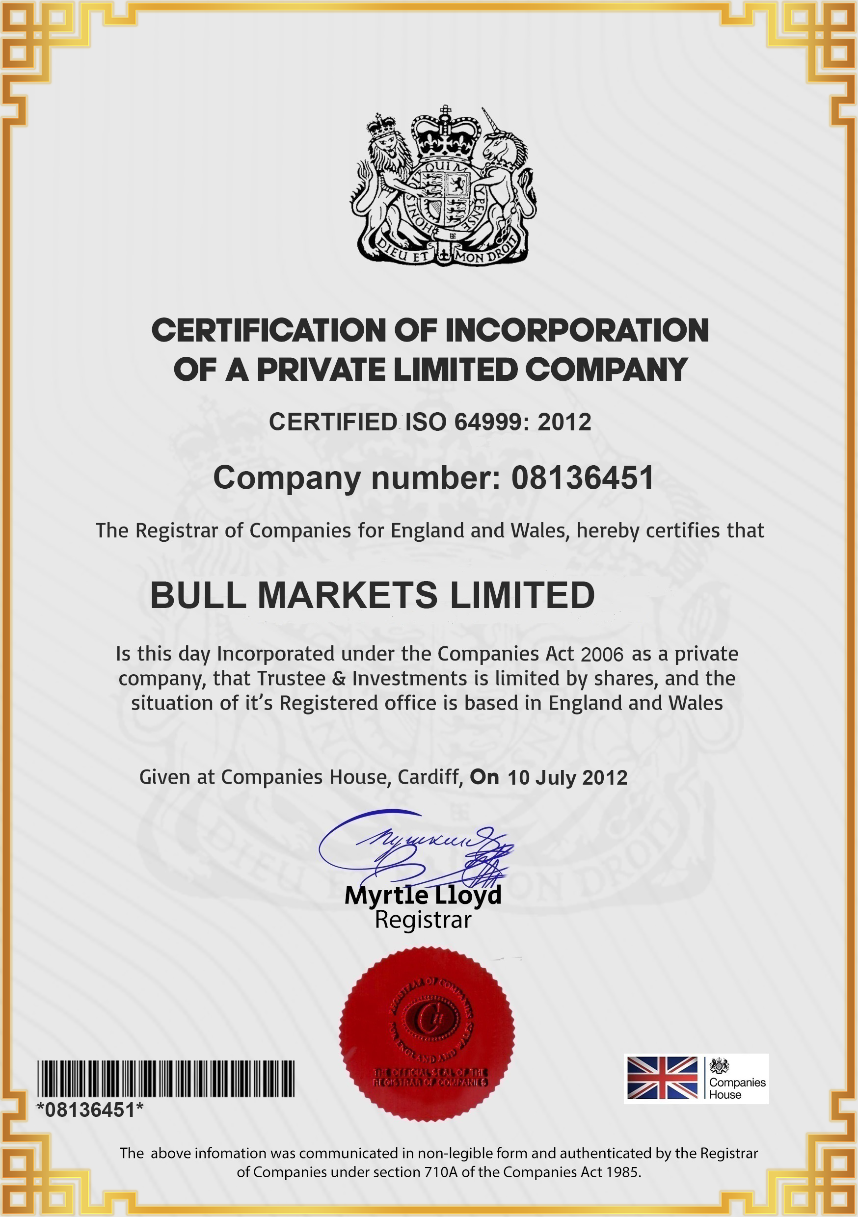 Certification